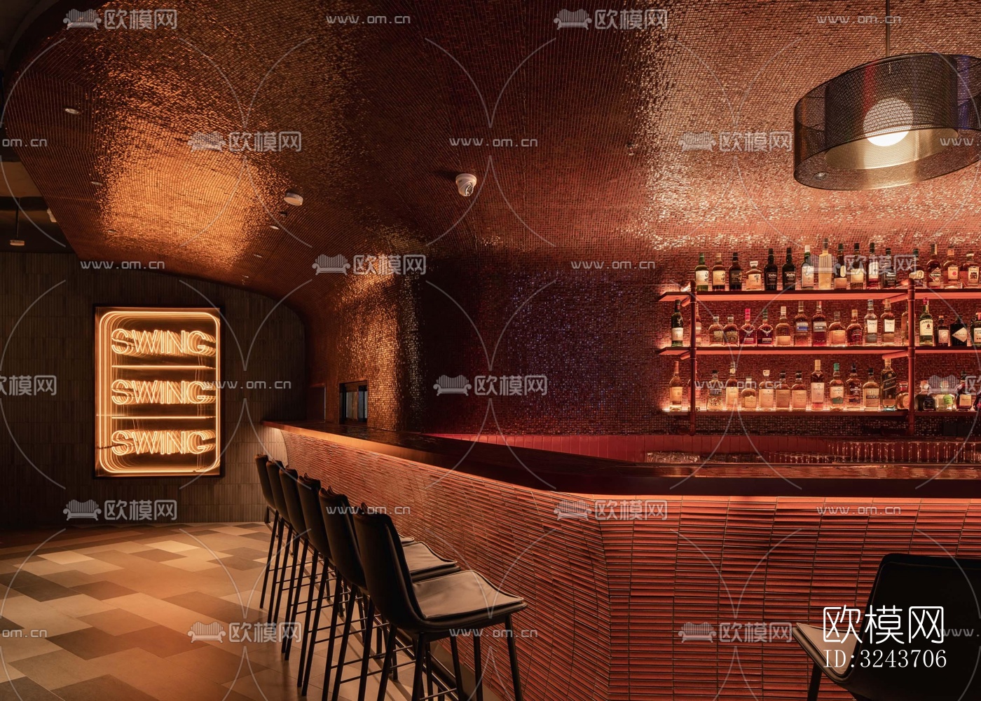 现代西餐厅效果图下载（渲染图19）