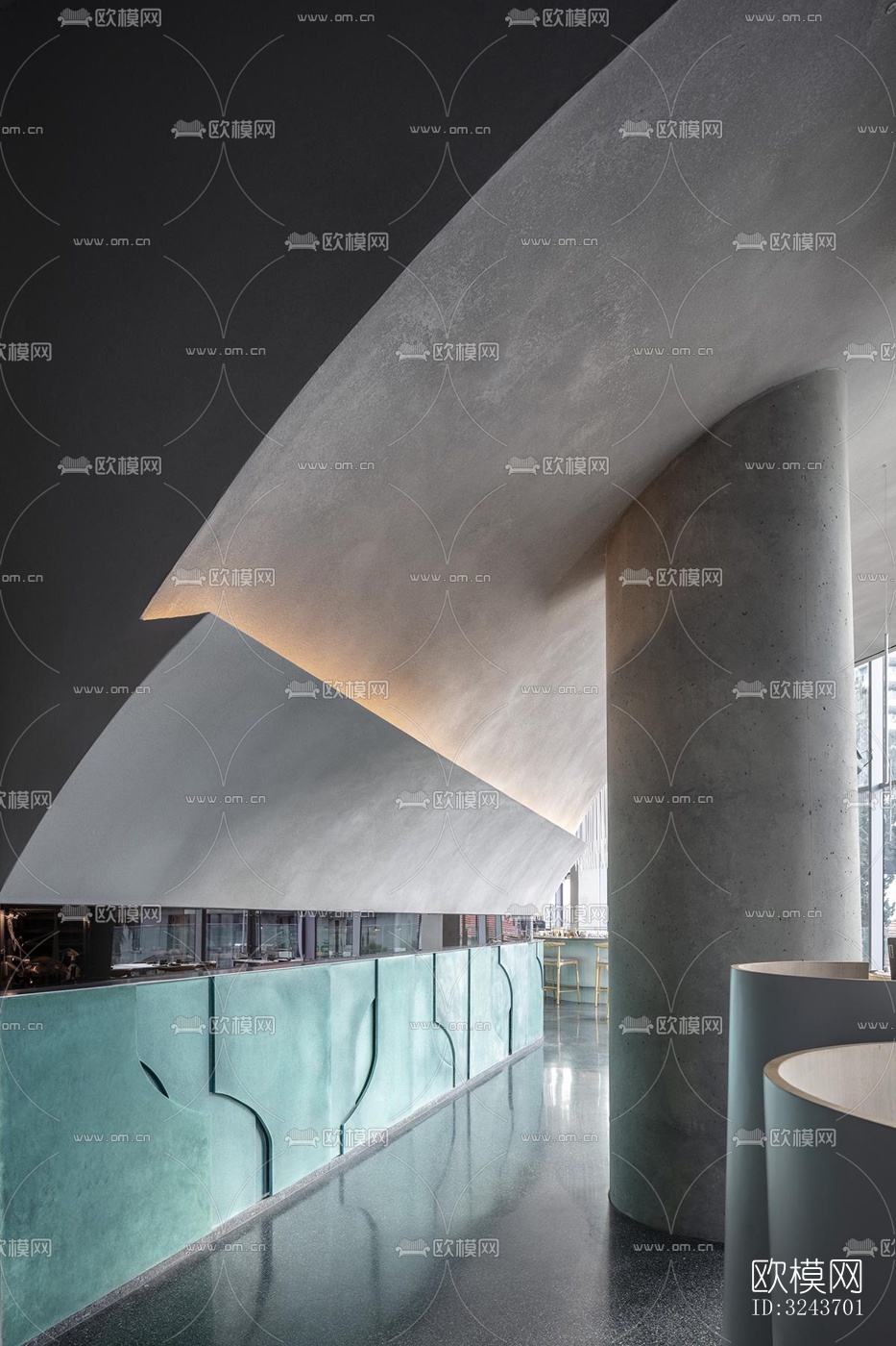 现代西餐厅效果图下载（渲染图12）