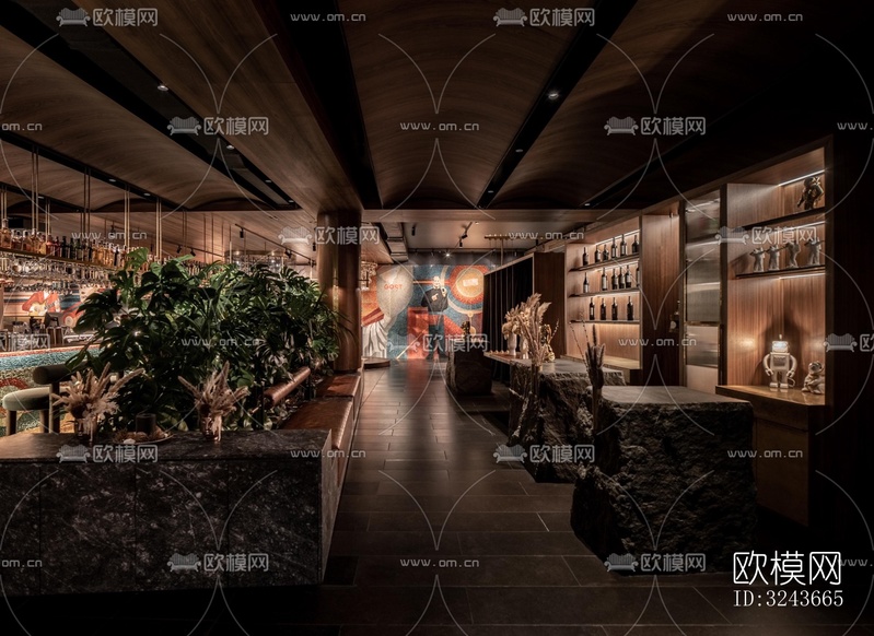 現(xiàn)代西餐廳效果圖下載(渲染圖2)