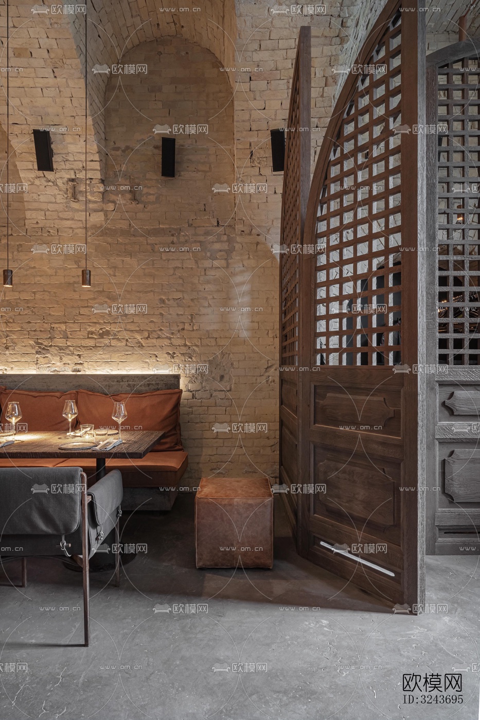 现代西餐厅效果图下载（渲染图4）