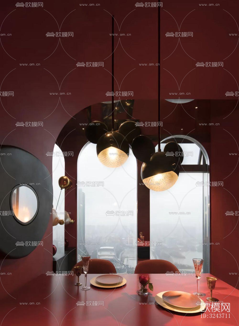 现代西餐厅效果图下载（渲染图14）