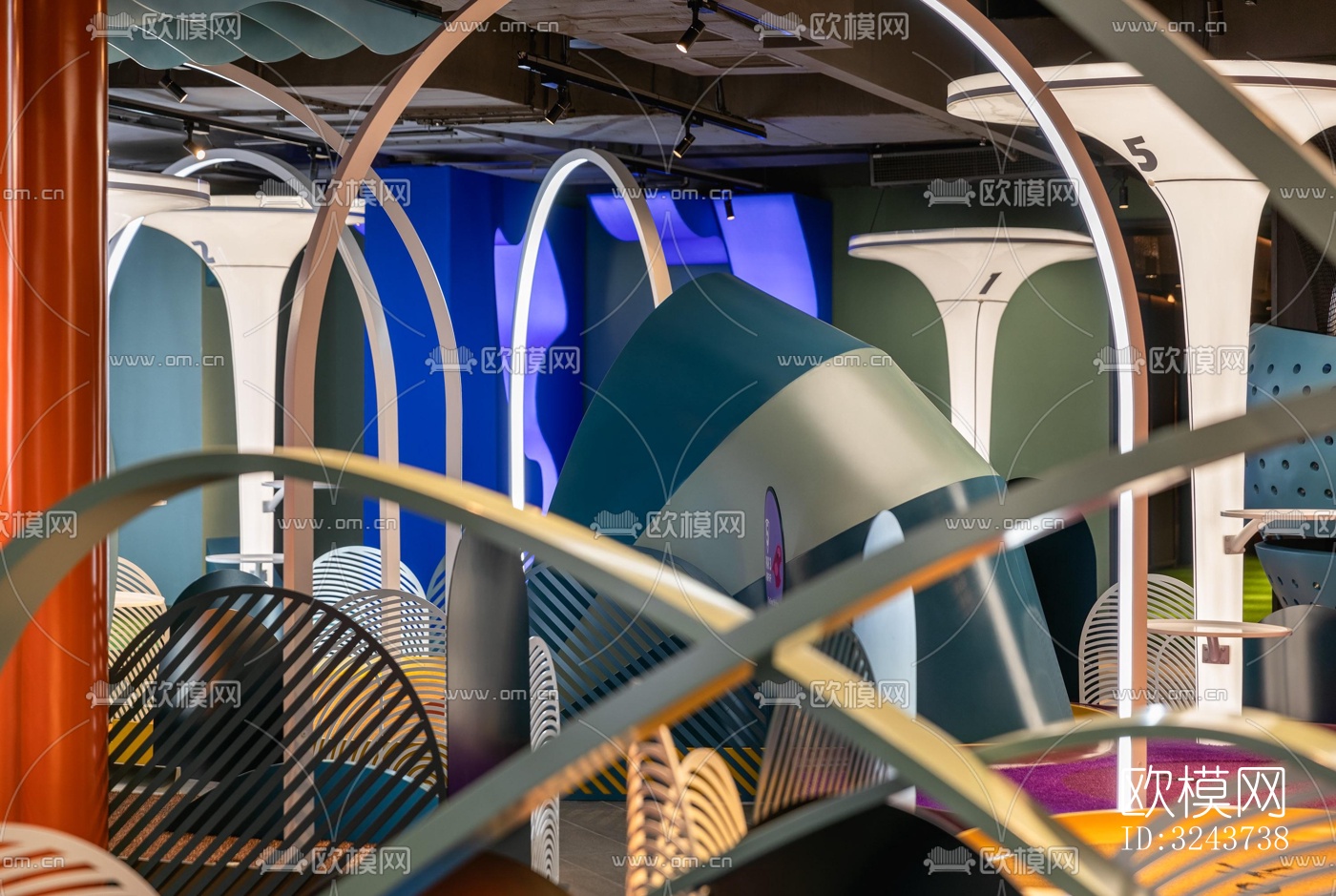 现代西餐厅效果图下载（渲染图6）