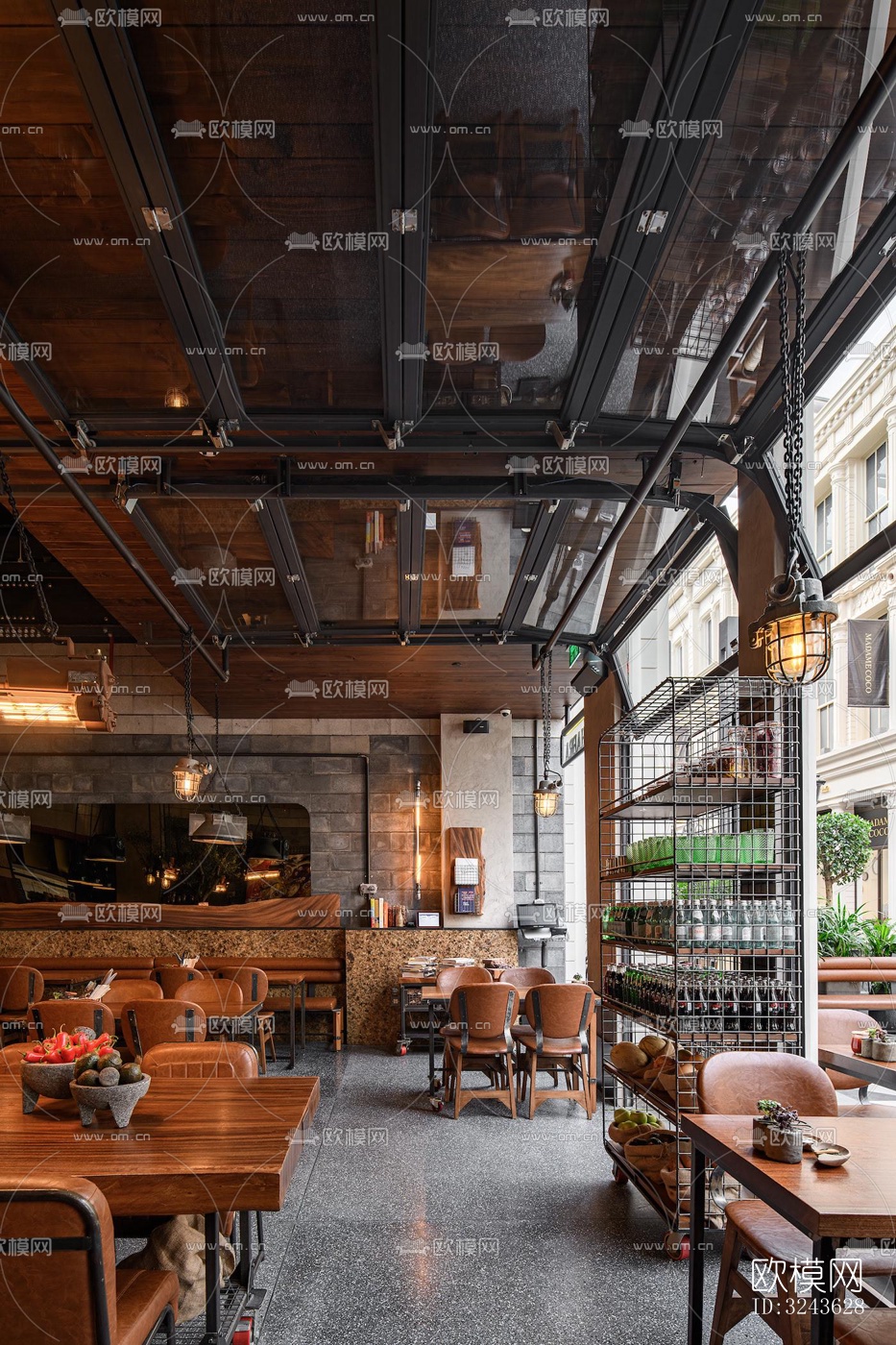 工业风西餐厅效果图下载（渲染图5）