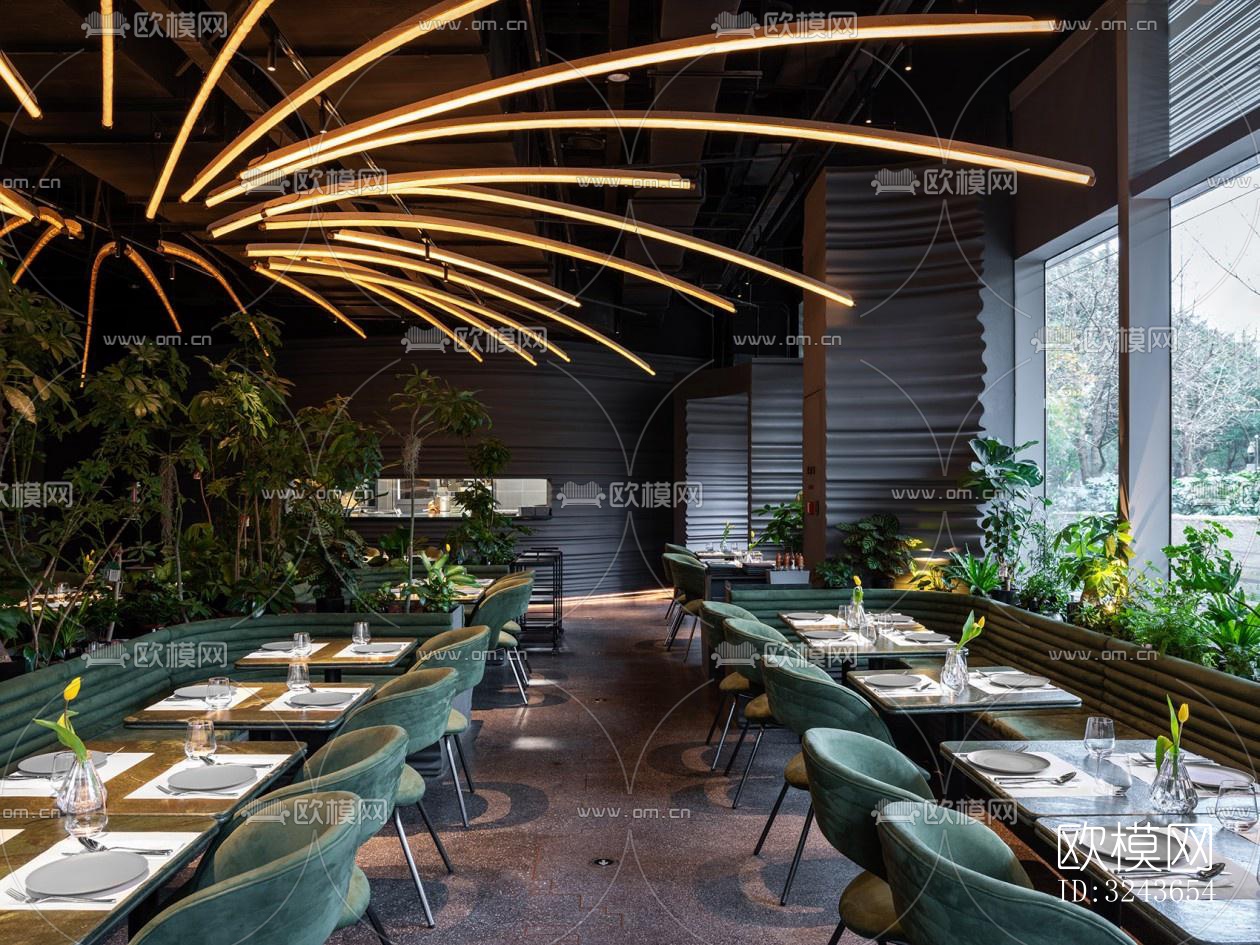 现代西餐厅效果图下载（渲染图10）