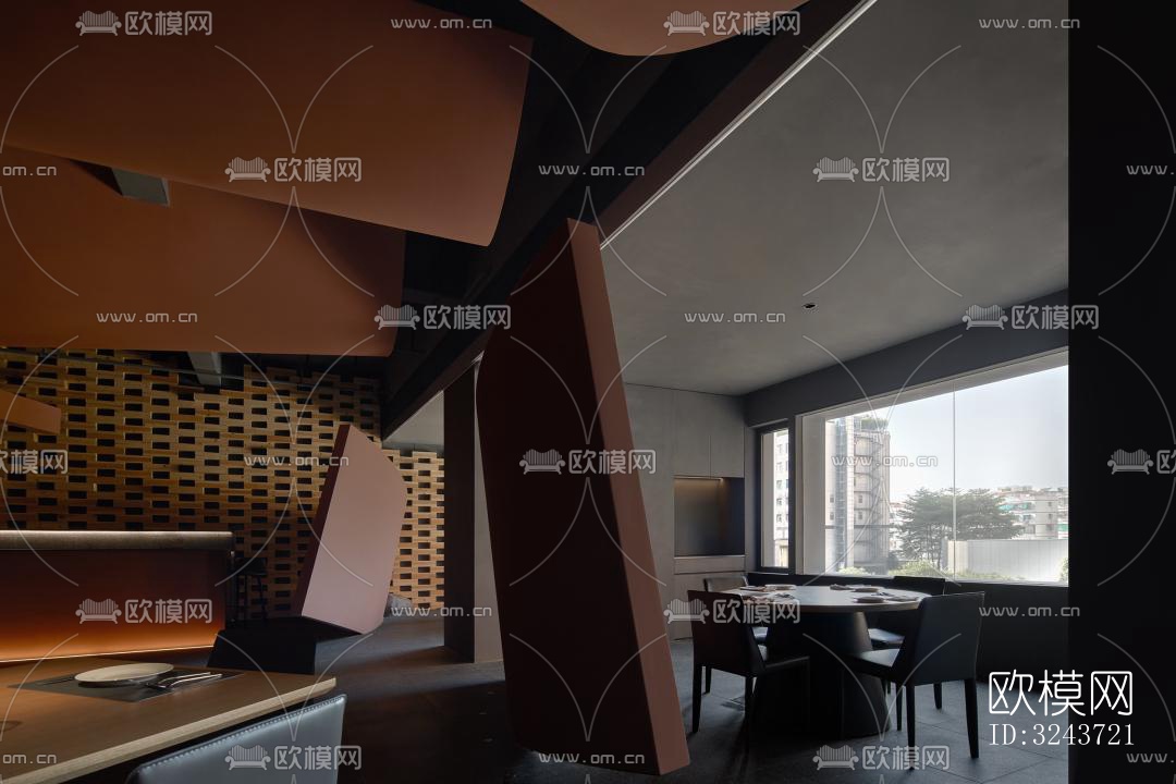 现代西餐厅效果图下载（渲染图7）