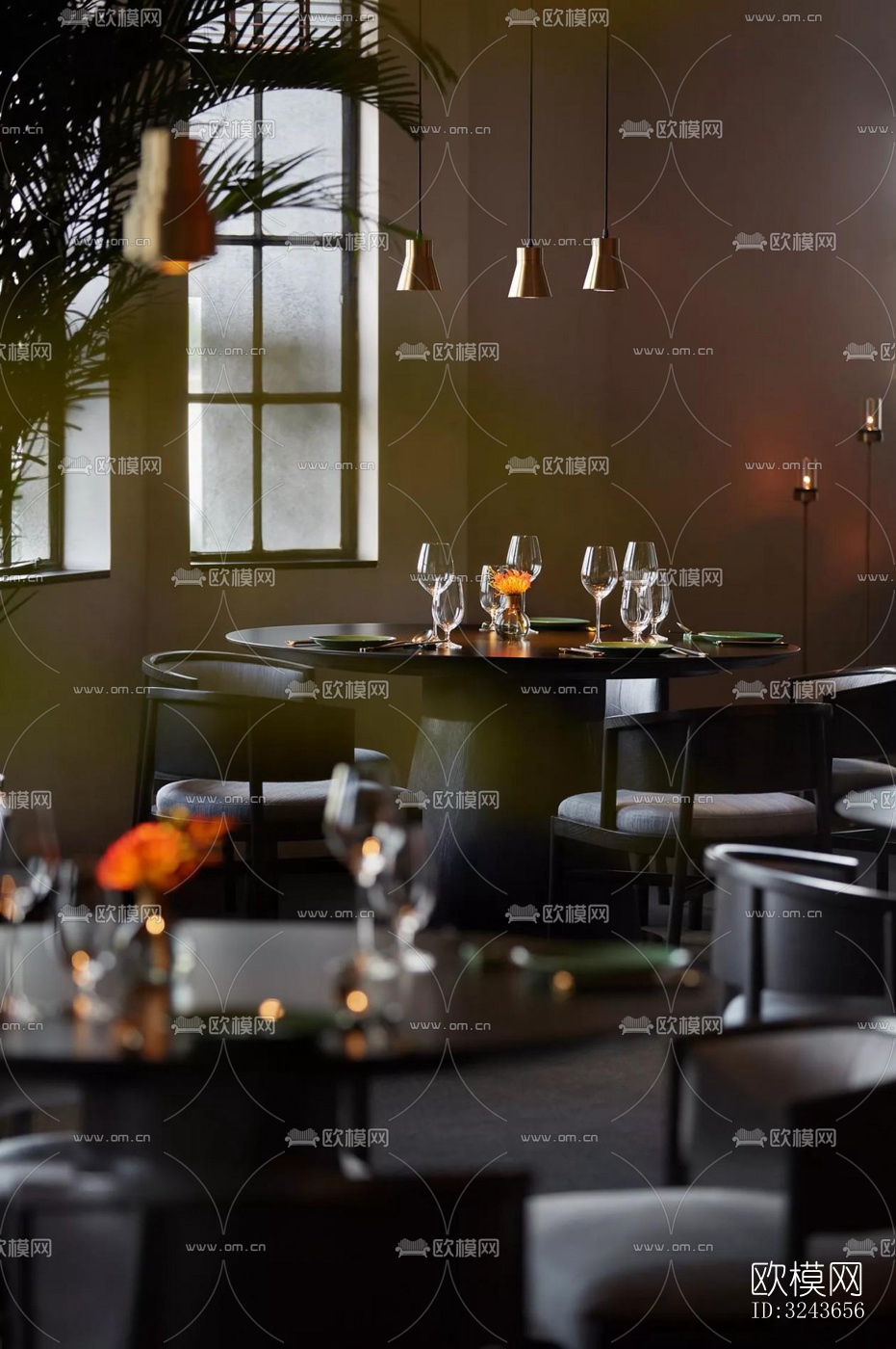现代西餐厅效果图下载（渲染图6）