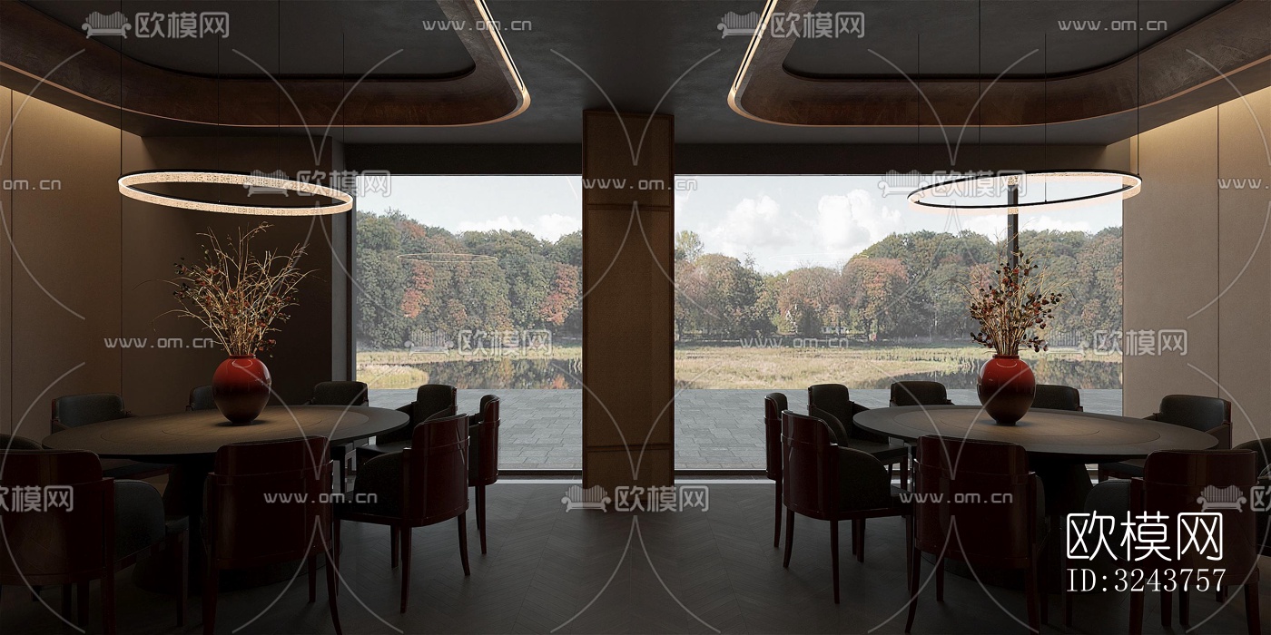 现代西餐厅效果图下载（渲染图8）