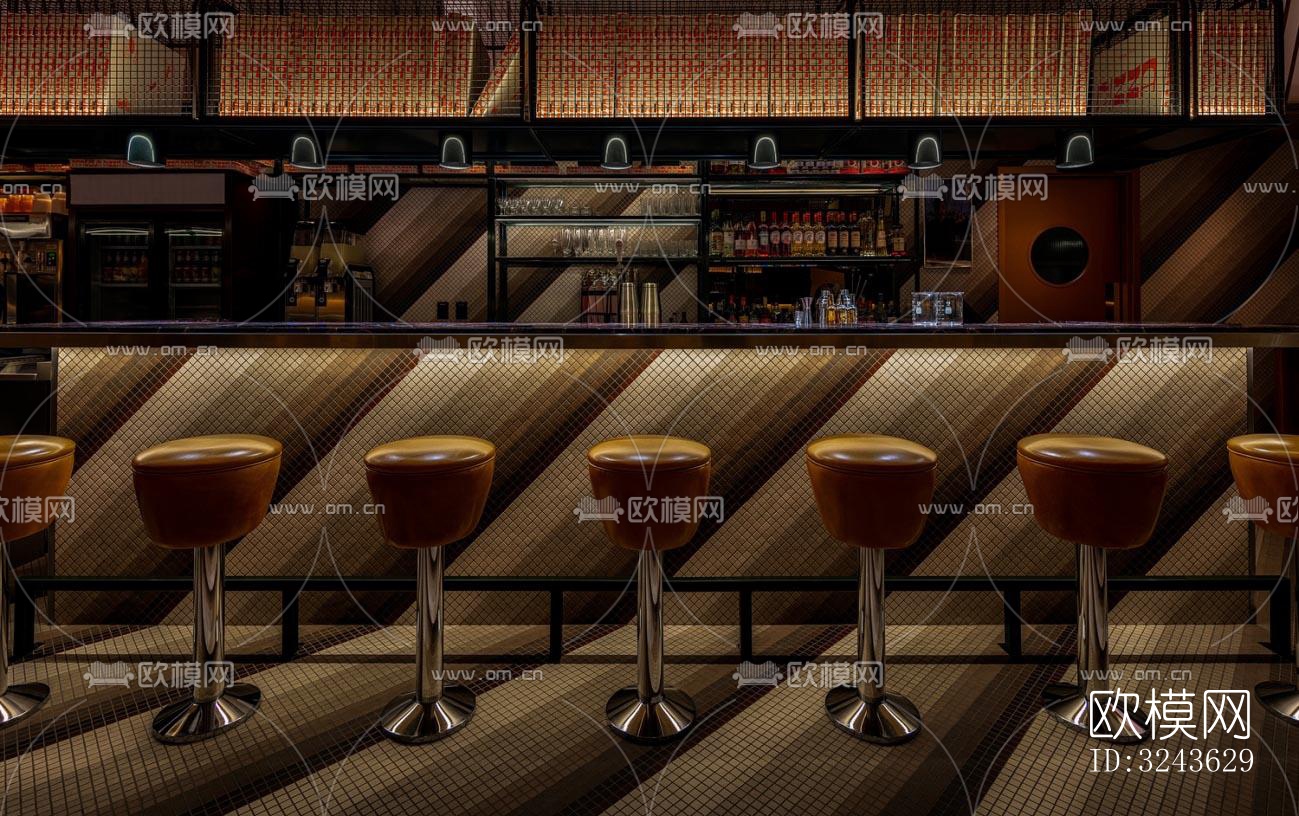 工业风西餐厅效果图下载（渲染图8）