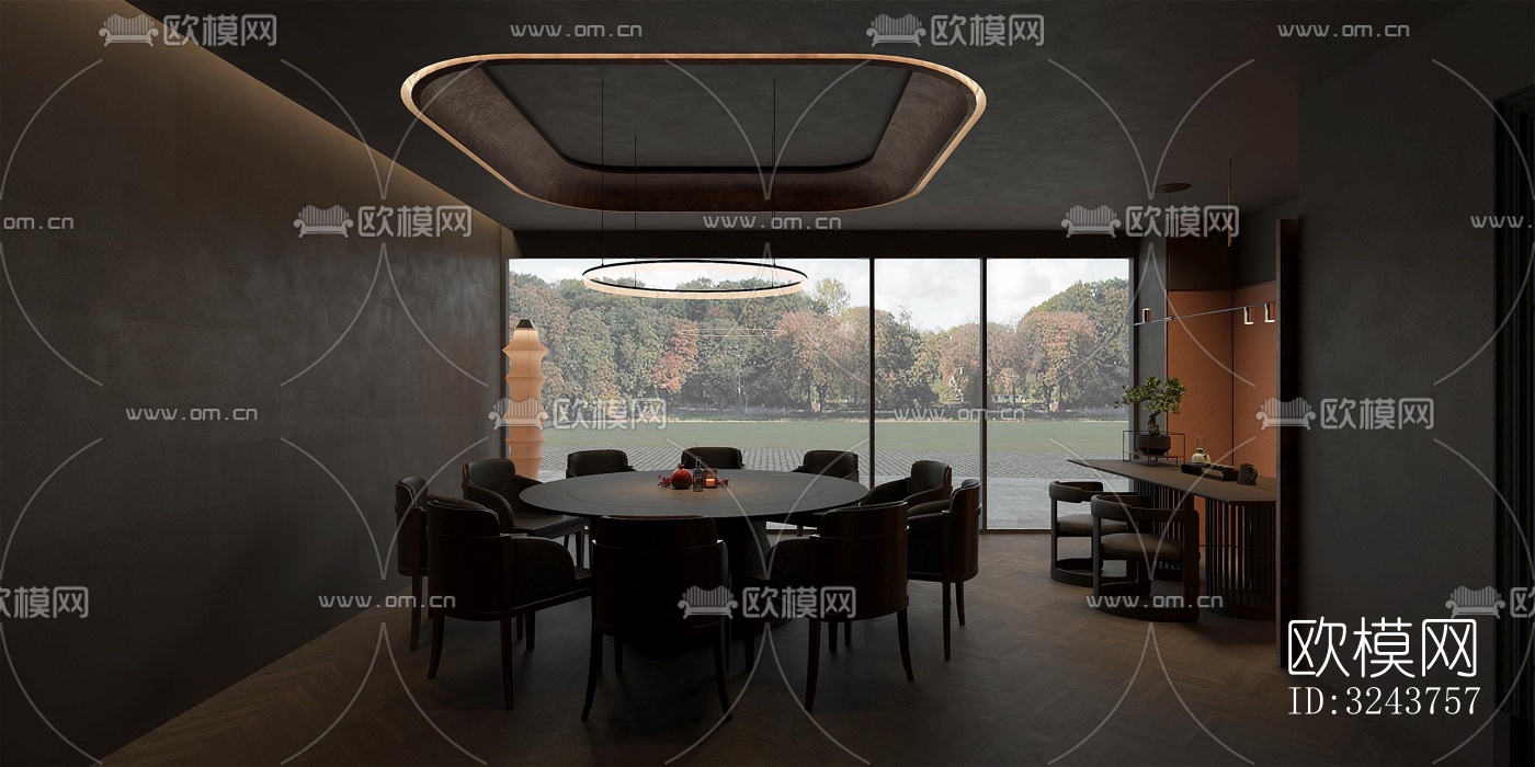 现代西餐厅效果图下载（渲染图17）