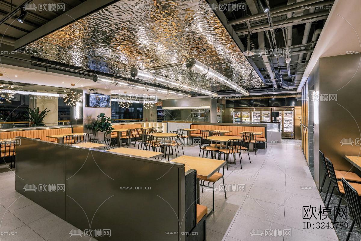 现代西餐厅效果图下载（渲染图11）