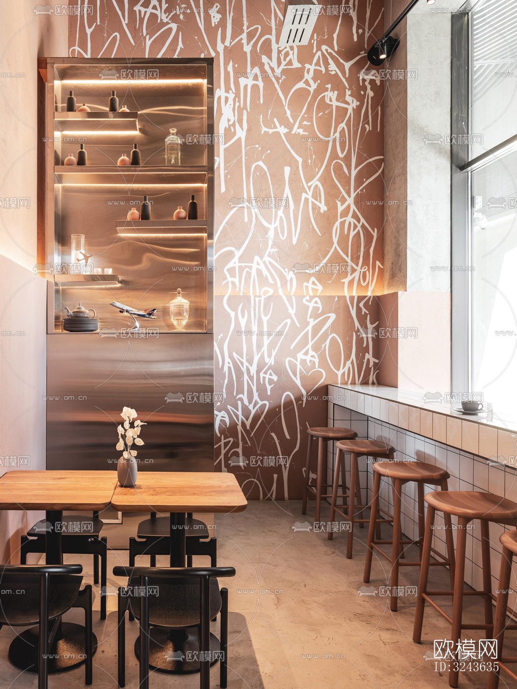 工业风西餐厅效果图下载（渲染图13）