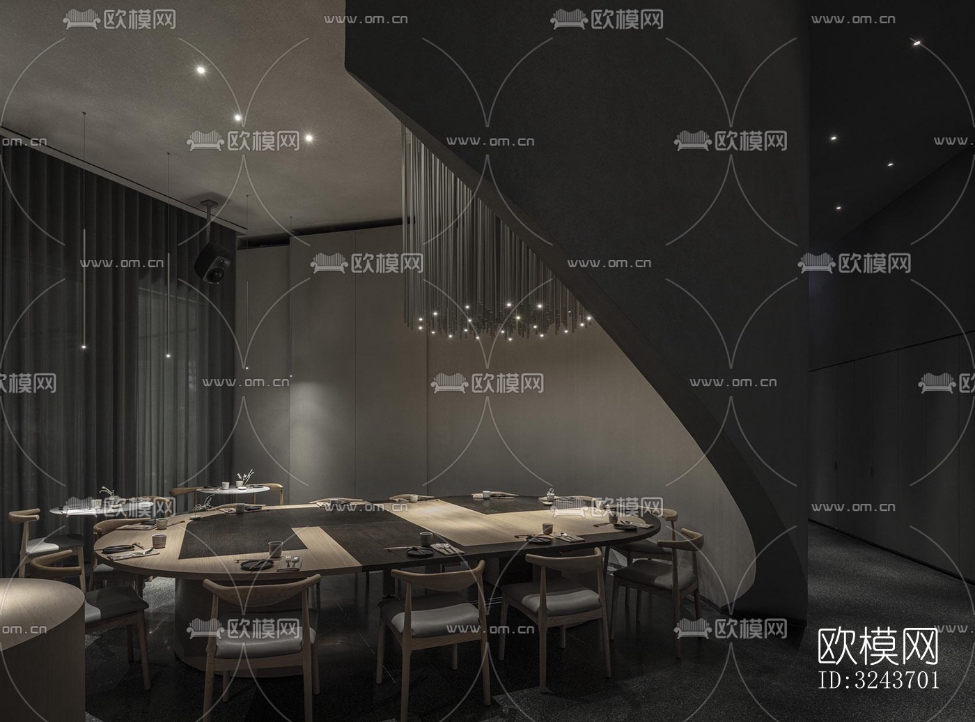 现代西餐厅效果图下载（渲染图10）