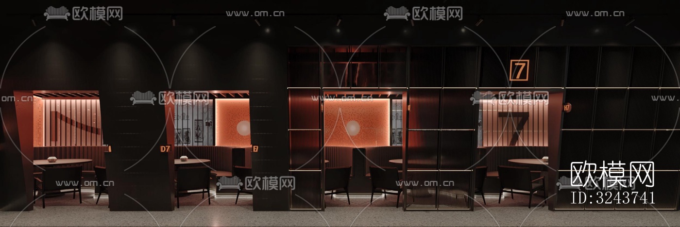 现代西餐厅效果图下载（渲染图7）