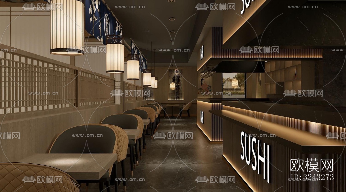 日式日韩料理效果图下载（渲染图1）