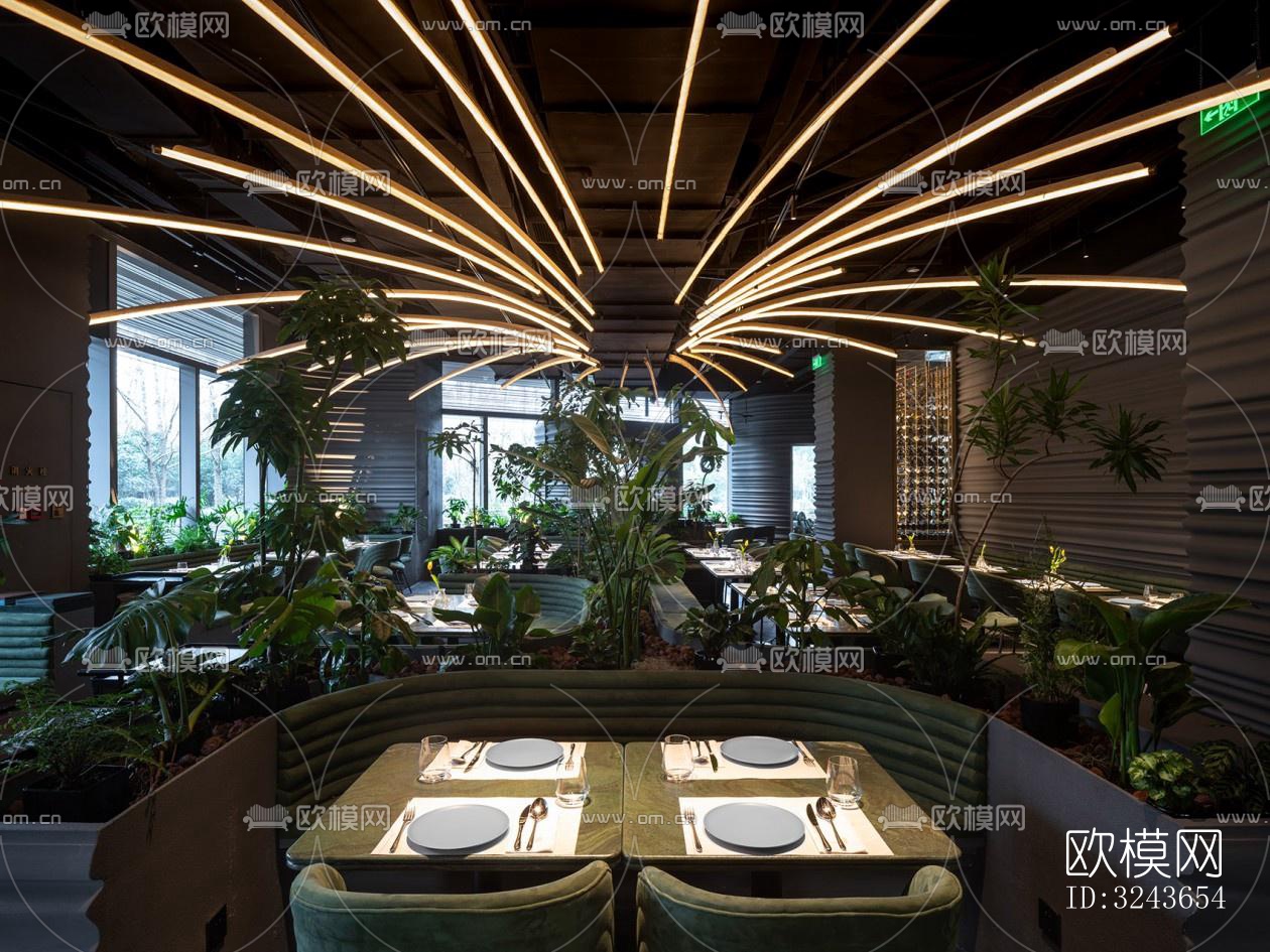 现代西餐厅效果图下载（渲染图11）