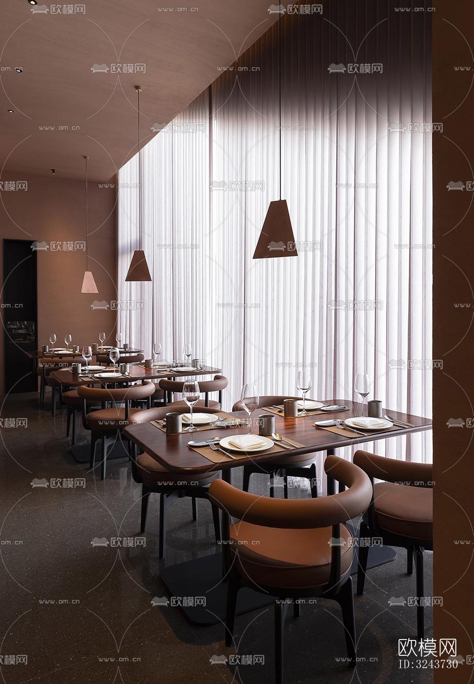 现代西餐厅效果图下载（渲染图18）