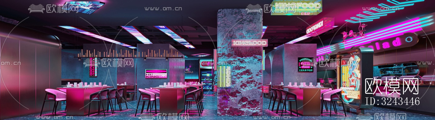 现代自助餐厅效果图下载（渲染图4）