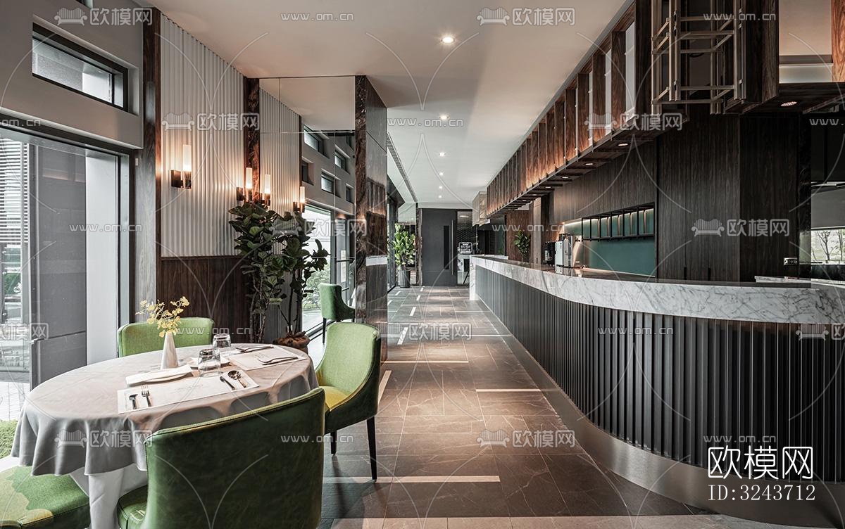 现代西餐厅效果图下载（渲染图16）