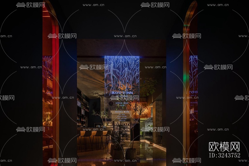 現(xiàn)代西餐廳效果圖下載(渲染圖12)