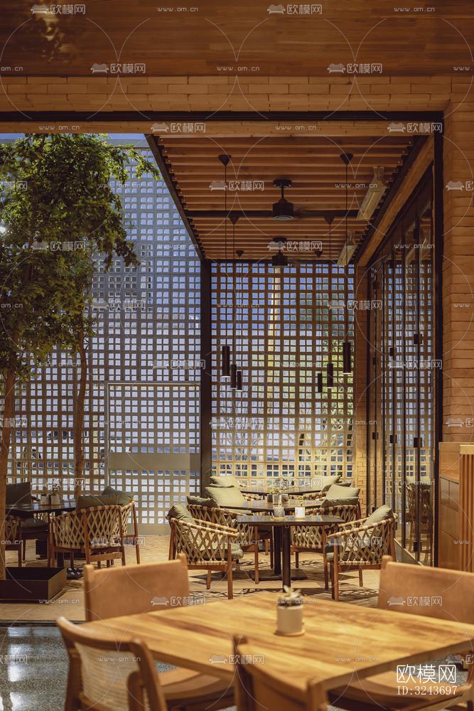 现代西餐厅效果图下载（渲染图7）