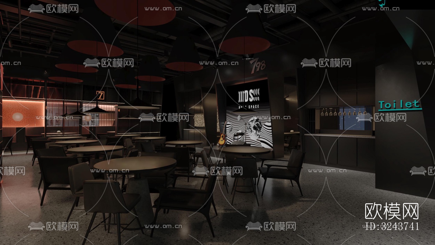 现代西餐厅效果图下载（渲染图6）