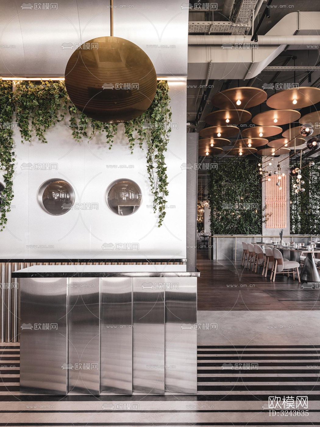 工业风西餐厅效果图下载（渲染图12）