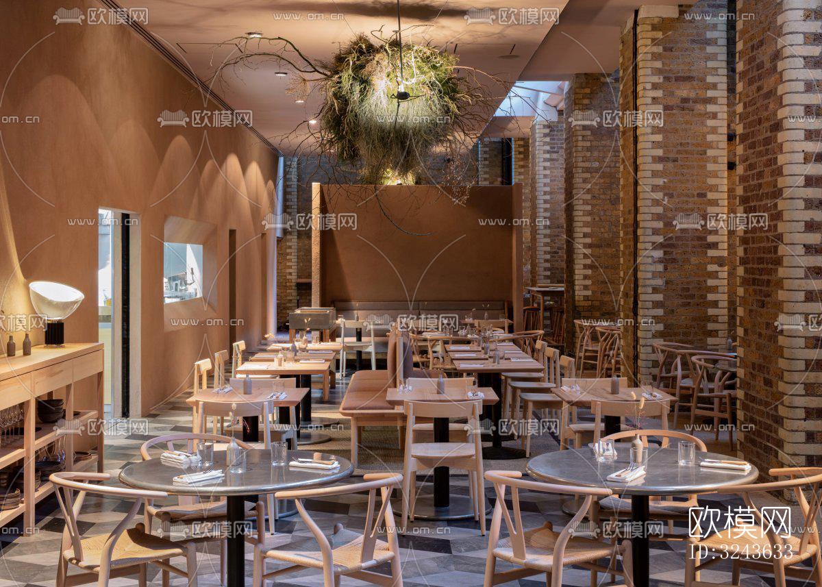 工业风西餐厅效果图下载（渲染图4）