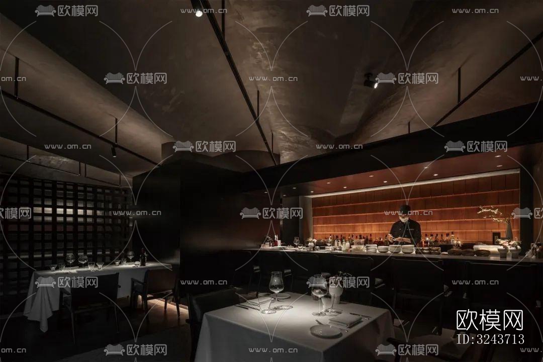 现代西餐厅效果图下载（渲染图13）