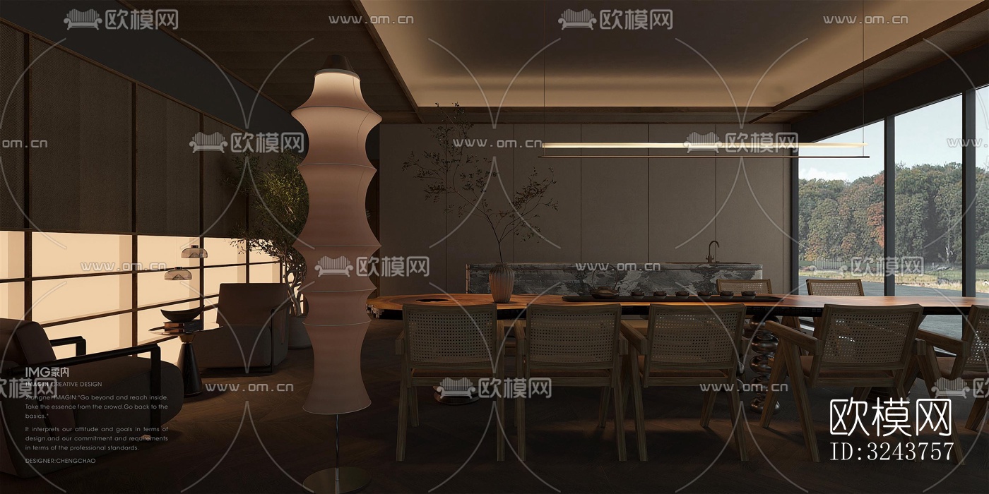 现代西餐厅效果图下载（渲染图9）