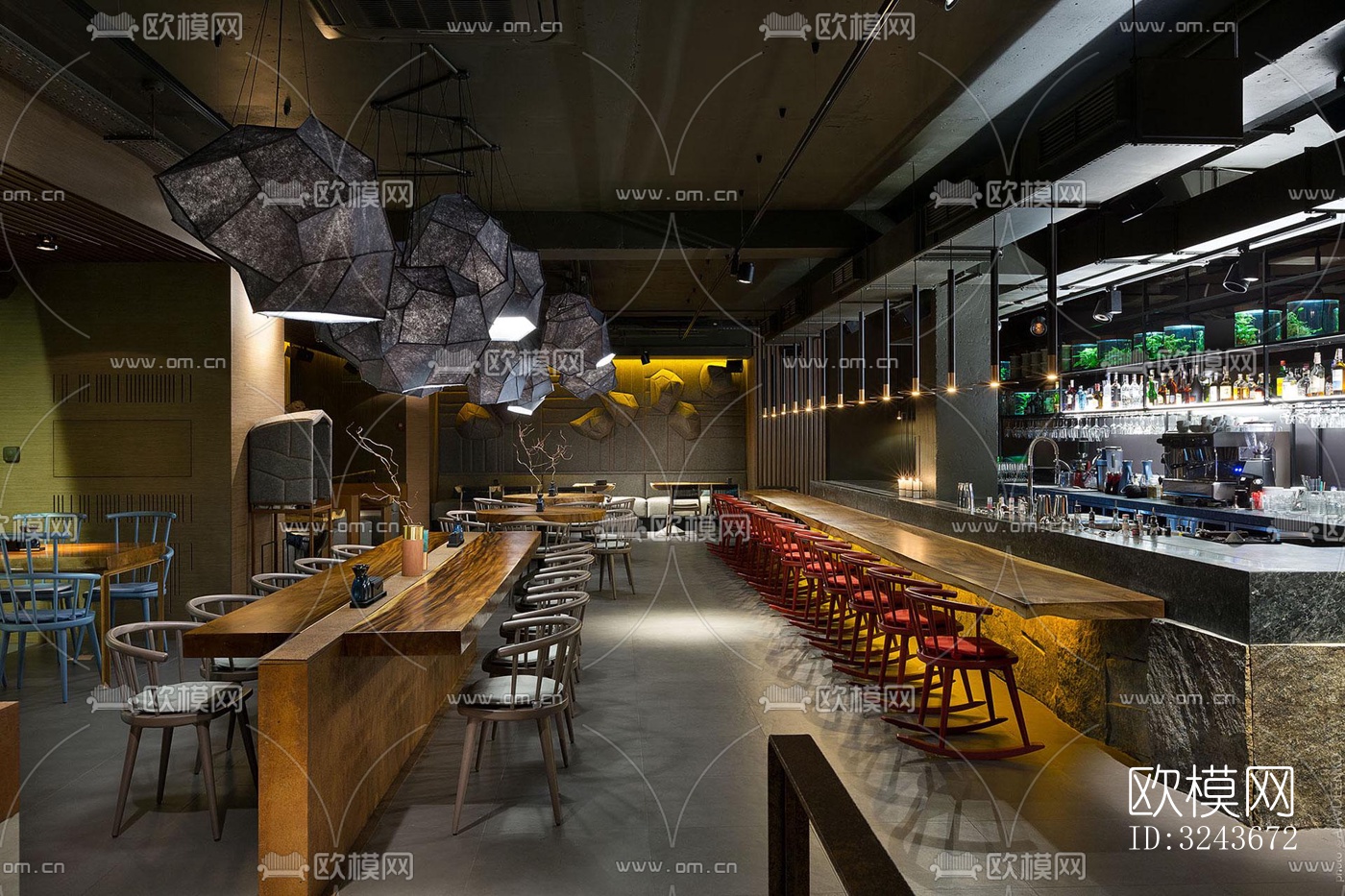 現(xiàn)代西餐廳效果圖下載（渲染圖12）