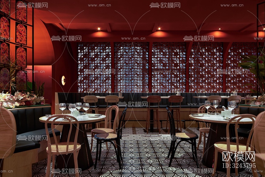 美式西餐廳效果圖下載(渲染圖13)