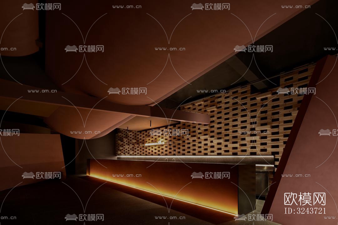 现代西餐厅效果图下载（渲染图1）