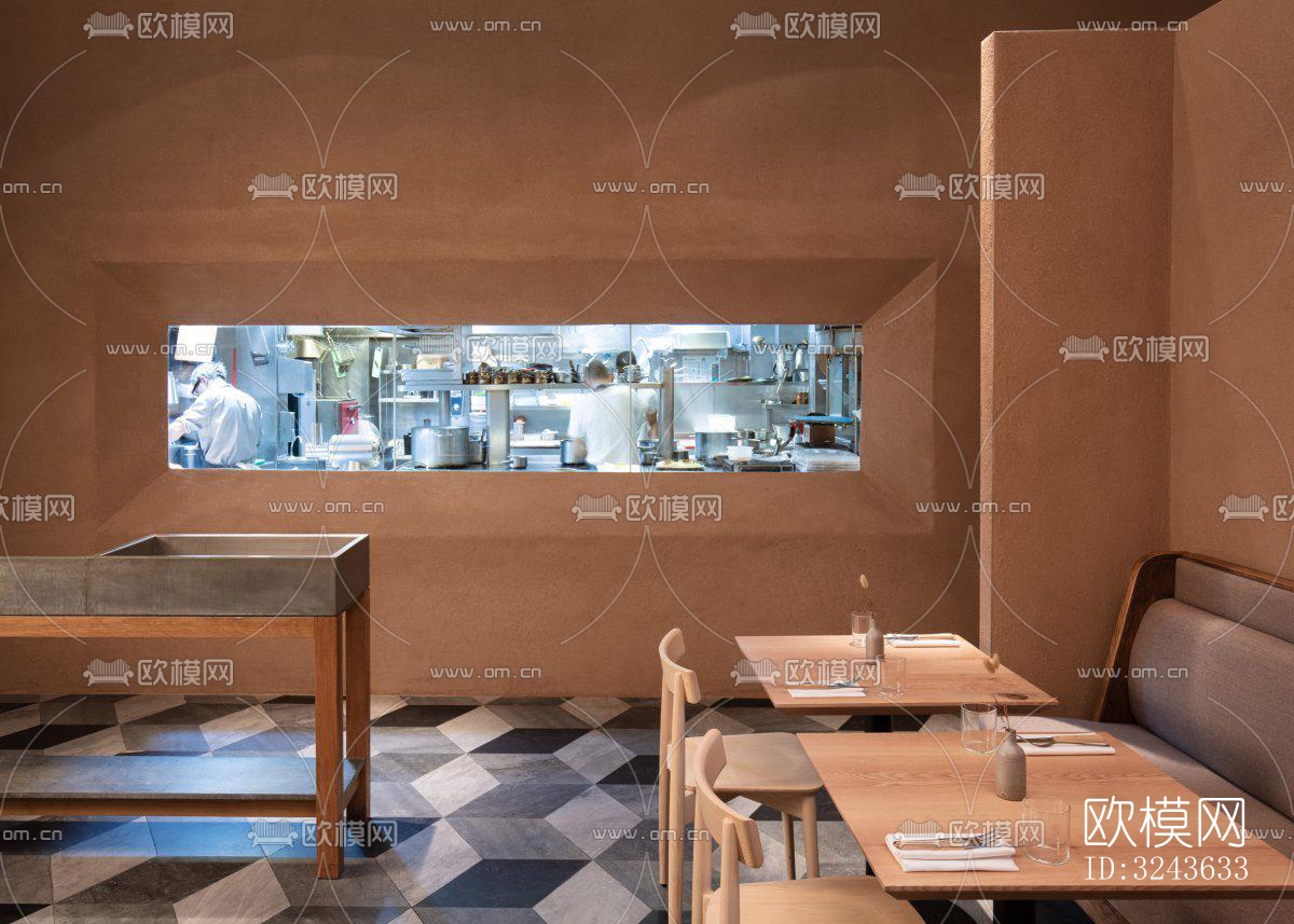 工业风西餐厅效果图下载（渲染图3）