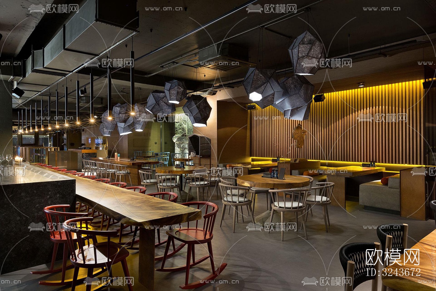 現(xiàn)代西餐廳效果圖下載（渲染圖3）