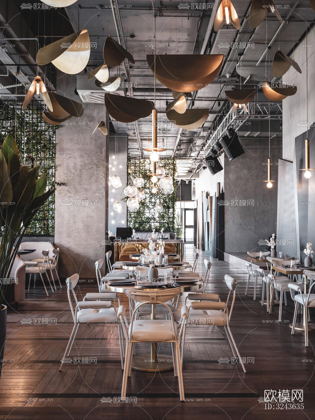 工业风西餐厅效果图下载（渲染图14）