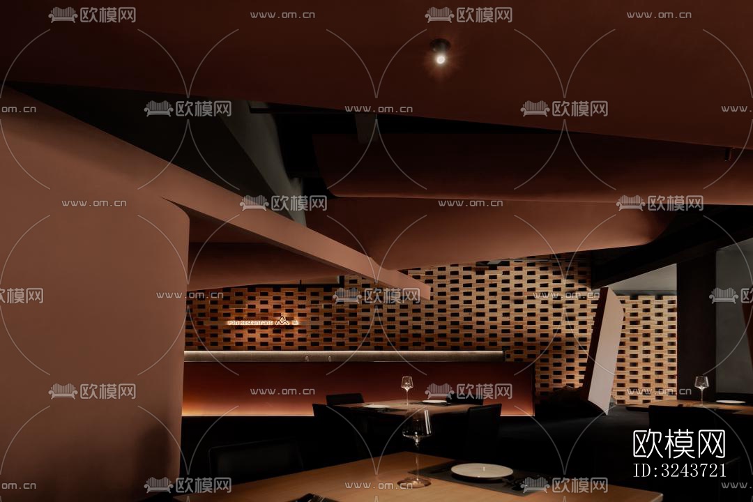 现代西餐厅效果图下载（渲染图2）