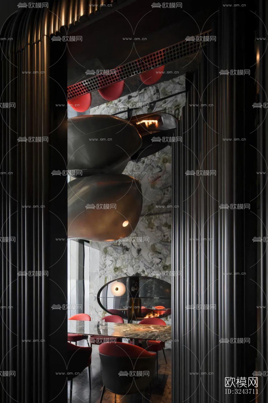 现代西餐厅效果图下载（渲染图15）