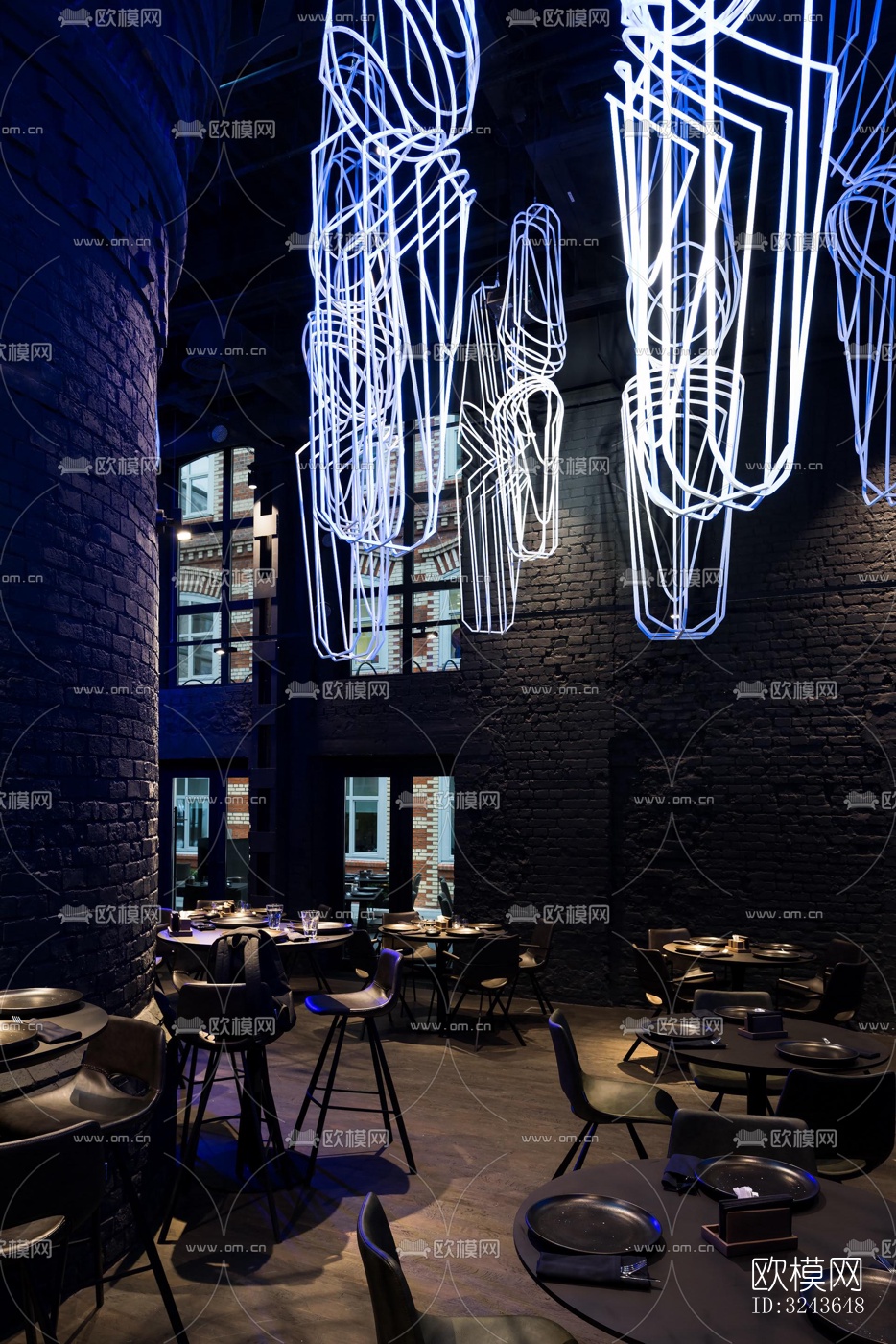 现代西餐厅效果图下载（渲染图10）