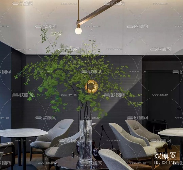 現(xiàn)代西餐廳效果圖下載(渲染圖4)