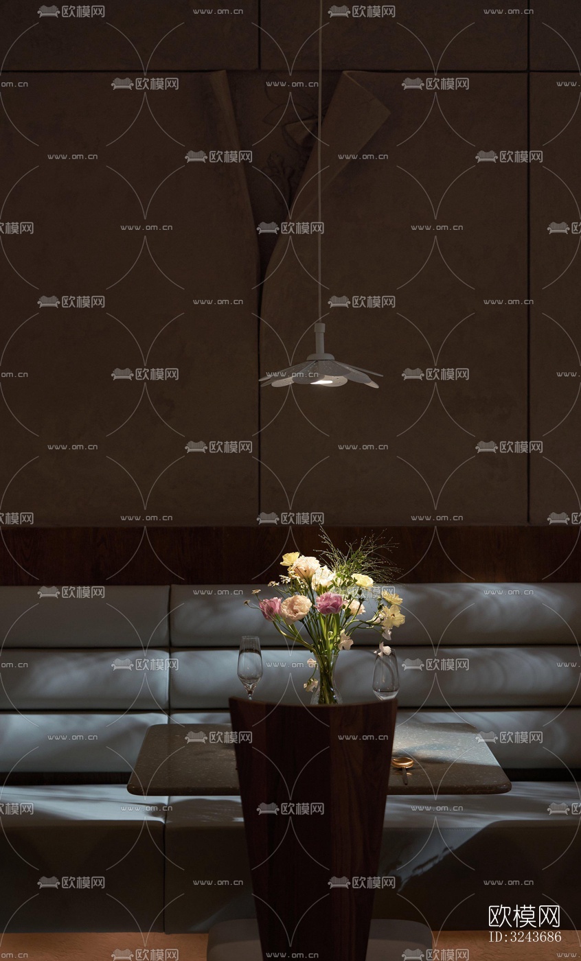 现代西餐厅效果图下载（渲染图6）