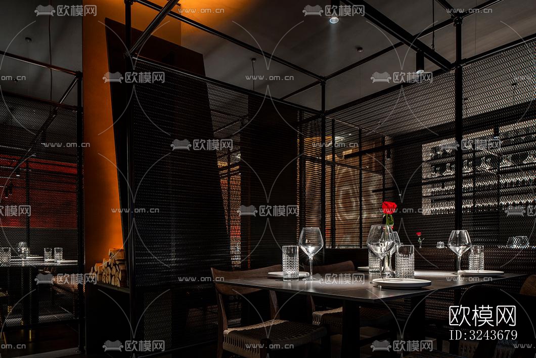 现代西餐厅效果图下载（渲染图12）