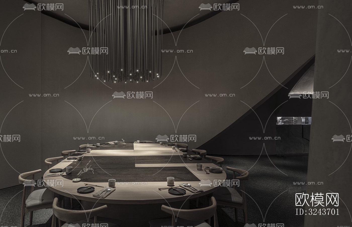 现代西餐厅效果图下载（渲染图9）