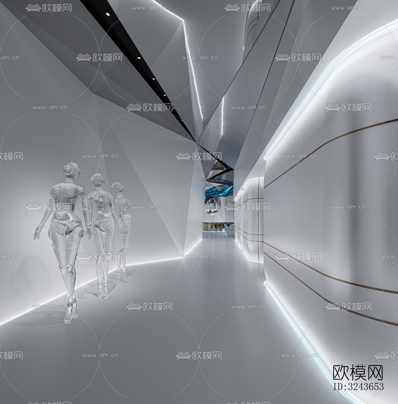 现代西餐厅效果图下载（渲染图8）