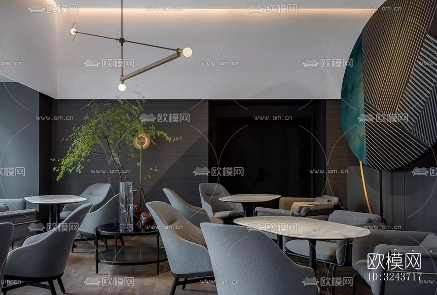 現(xiàn)代西餐廳效果圖下載(渲染圖10)