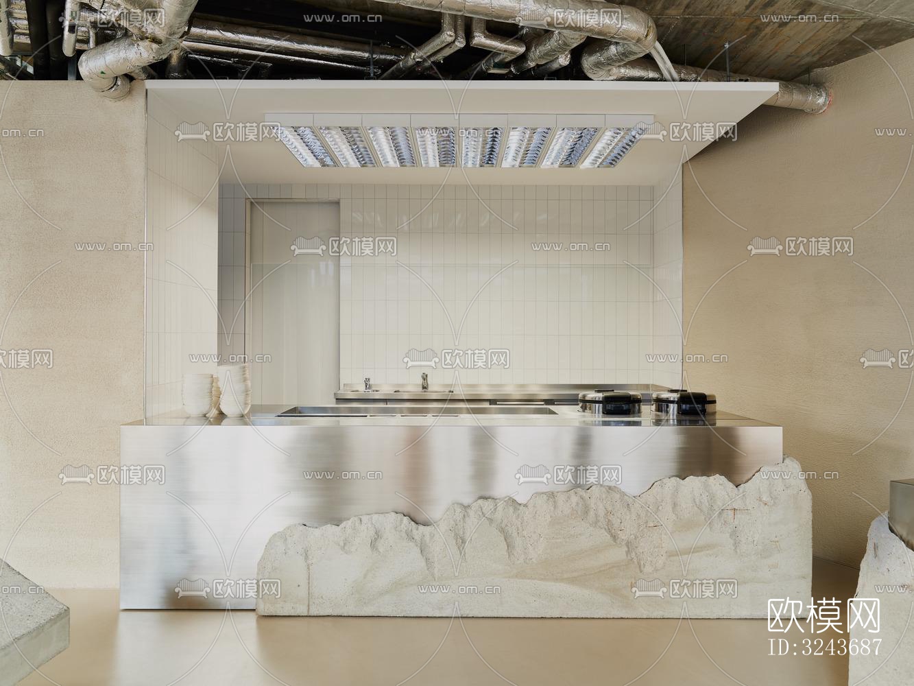 现代西餐厅效果图下载（渲染图13）