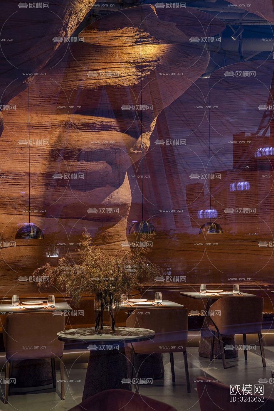 现代西餐厅效果图下载（渲染图15）