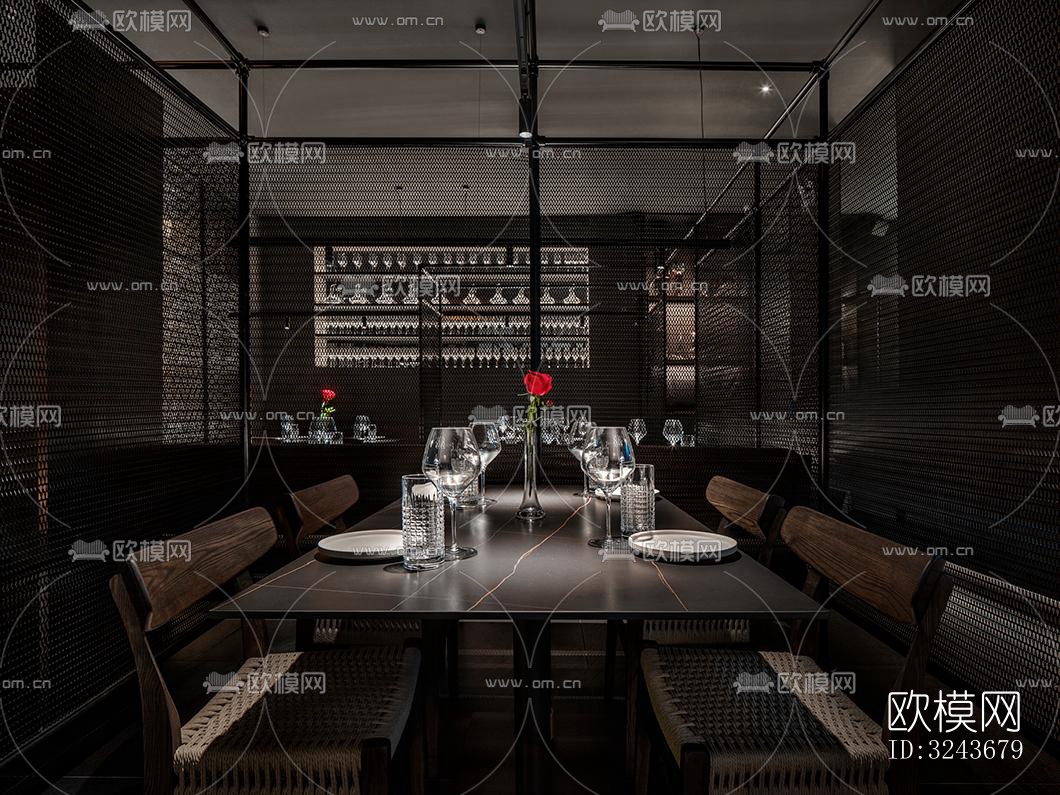 现代西餐厅效果图下载（渲染图6）