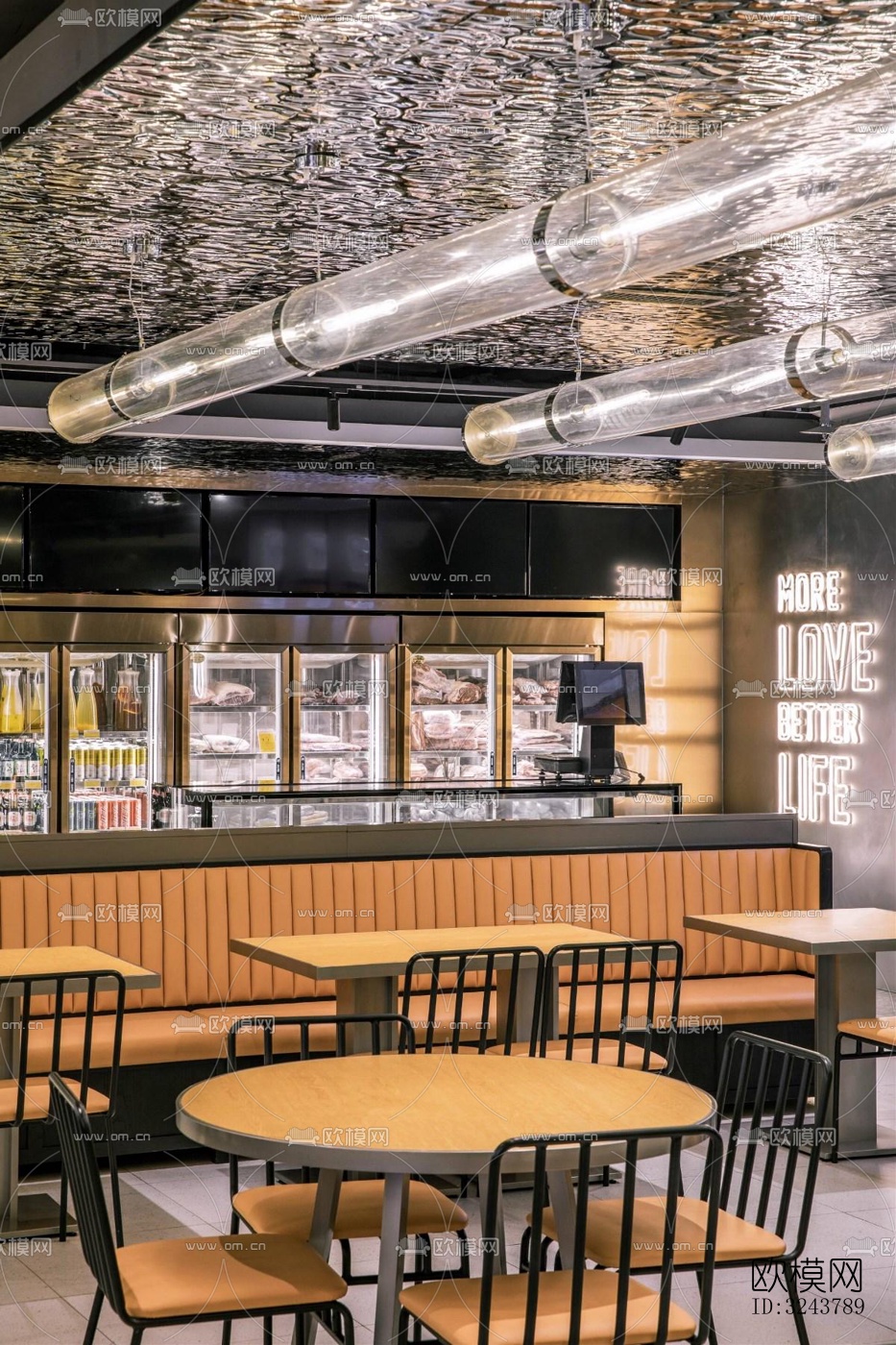 现代西餐厅效果图下载（渲染图6）