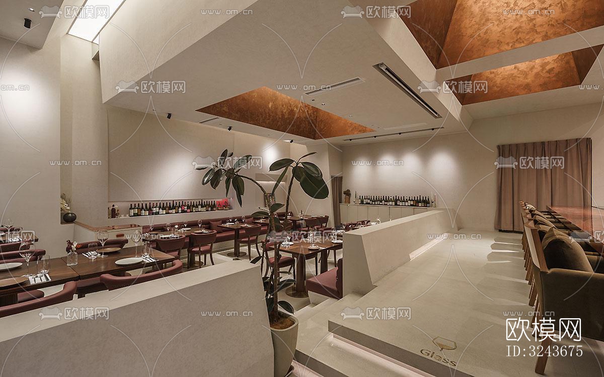 现代西餐厅效果图下载（渲染图15）