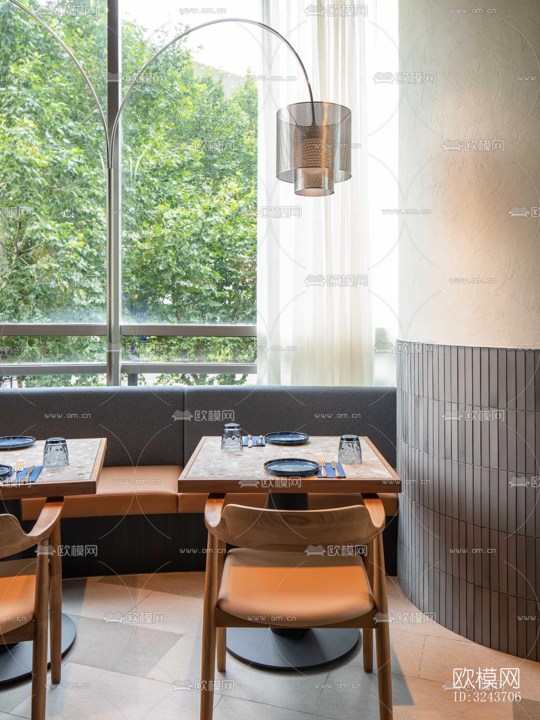 现代西餐厅效果图下载（渲染图12）